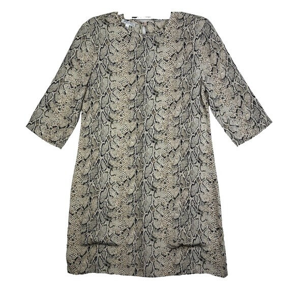 Equipment Femme 100% Silk Snakeskin Print Shift Mini Dress Size S Boho Western - Picture 2 of 12